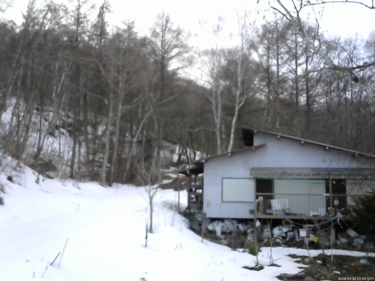 長野県菅平高原 ゆたか山荘 西側(坂上) 2026/03/19 17:00