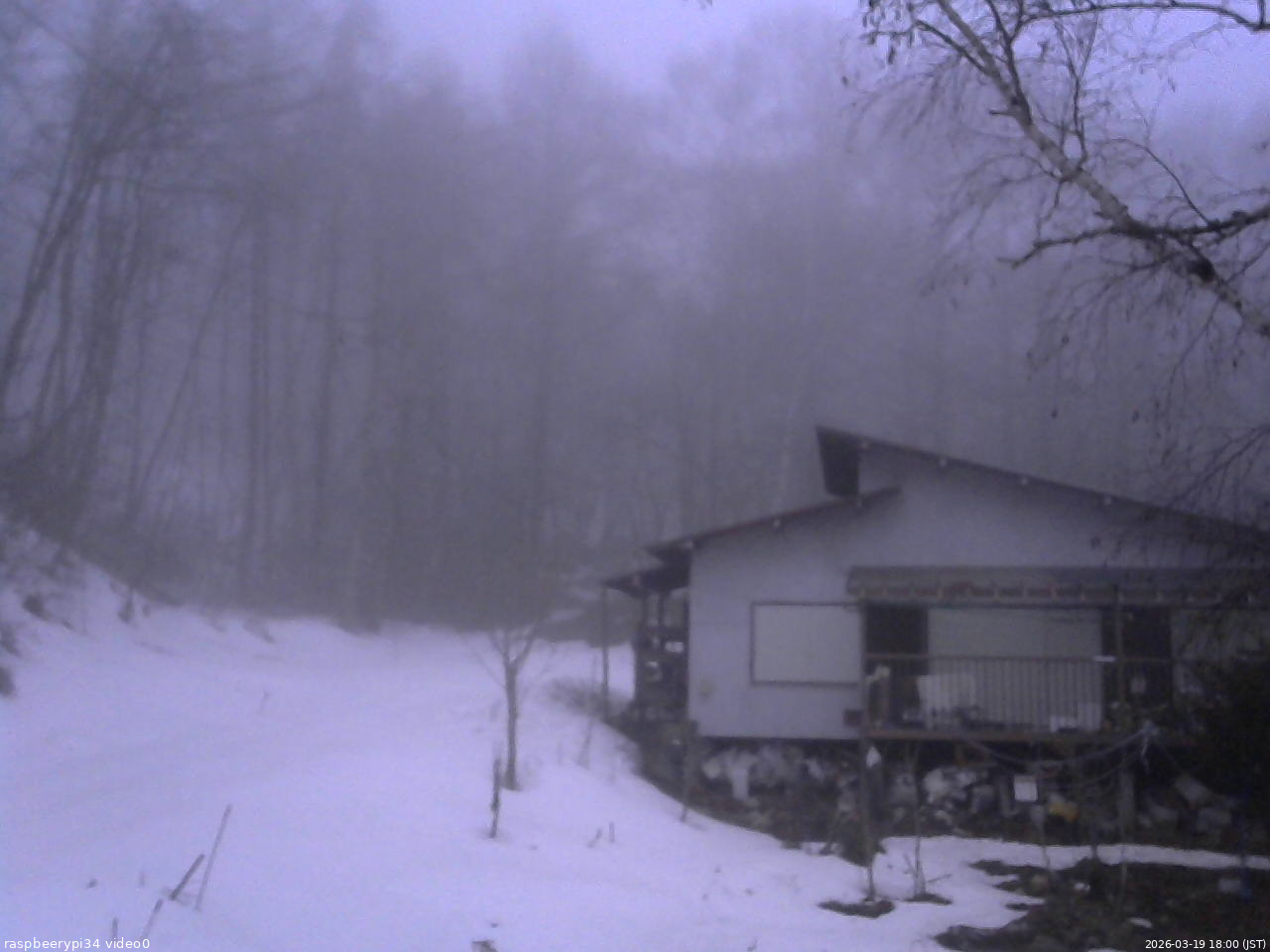 長野県菅平高原 ゆたか山荘 西側(坂上) 2026/03/19 18:00
