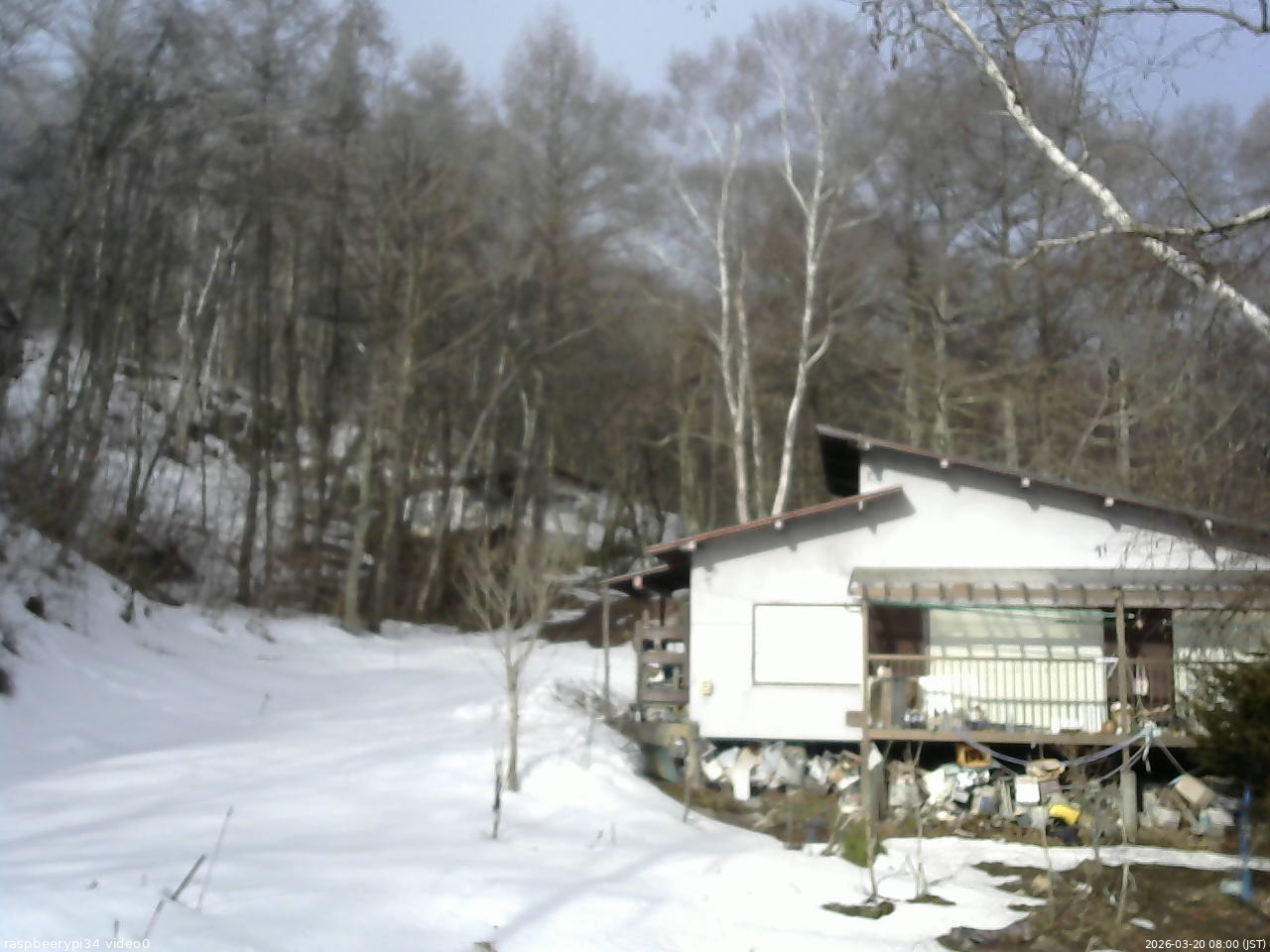 長野県菅平高原 ゆたか山荘 西側(坂上) 2026/03/20 08:00