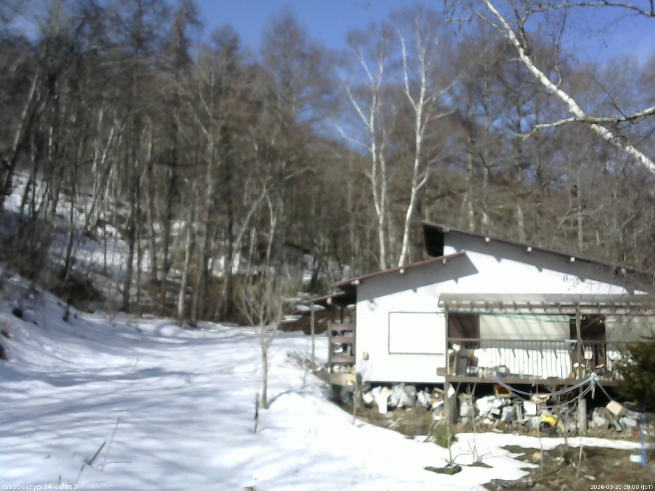 長野県菅平高原 ゆたか山荘 西側(坂上) 2026/03/20 09:00