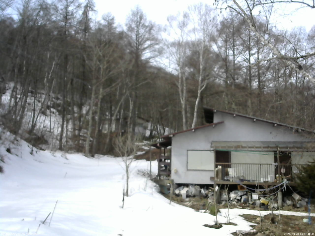 長野県菅平高原 ゆたか山荘 西側(坂上) 2026/03/20 11:00