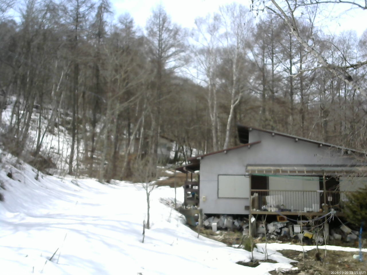 長野県菅平高原 ゆたか山荘 西側(坂上) 2026/03/20 12:15