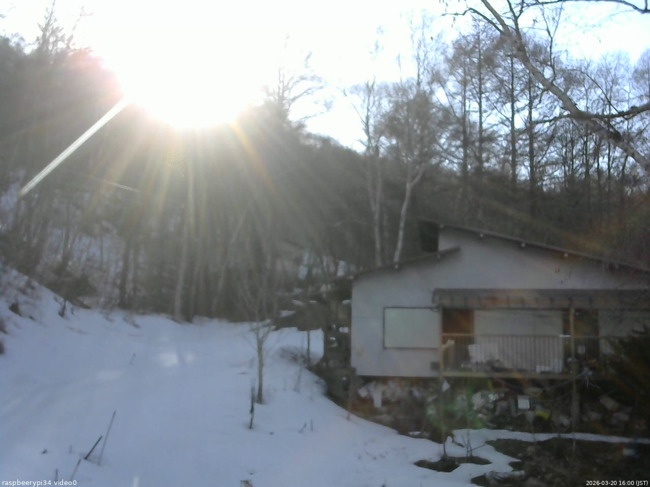 長野県菅平高原 ゆたか山荘 西側(坂上) 2026/03/20 16:00
