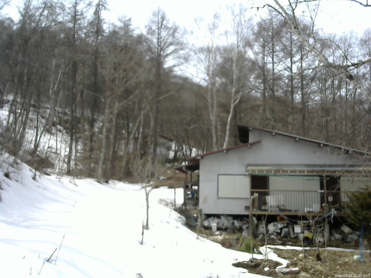長野県菅平高原 ゆたか山荘 西側(坂上) 2026/03/22 12:45