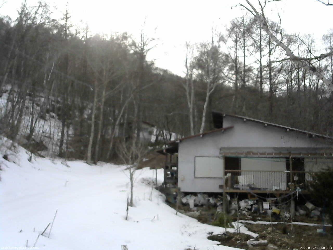 長野県菅平高原 ゆたか山荘 西側(坂上) 2026/03/22 16:00