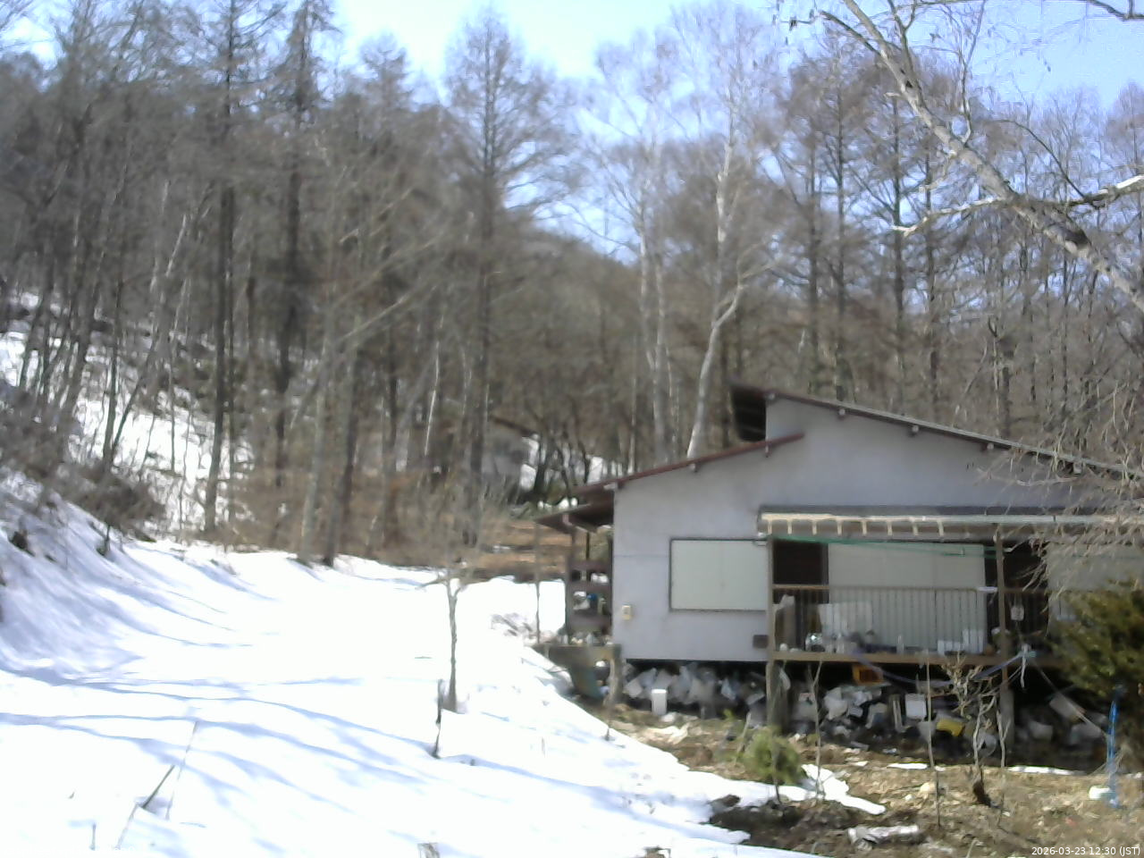 長野県菅平高原 ゆたか山荘 西側(坂上) 2026/03/23 12:30
