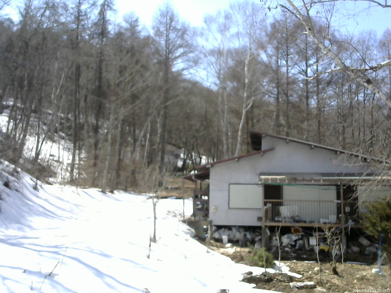 長野県菅平高原 ゆたか山荘 西側(坂上) 2026/03/23 13:00