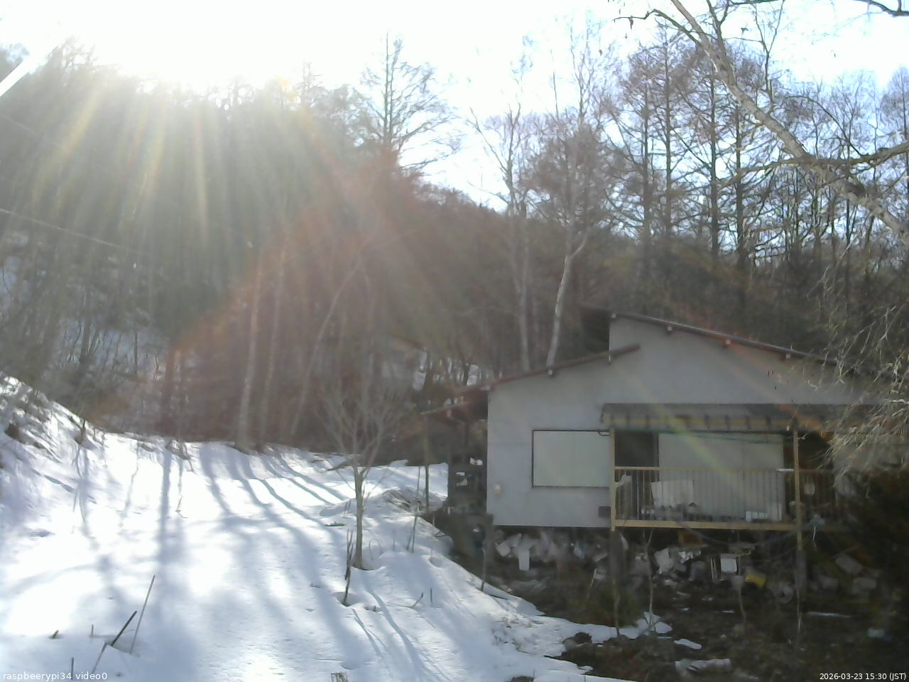 長野県菅平高原 ゆたか山荘 西側(坂上) 2026/03/23 15:30