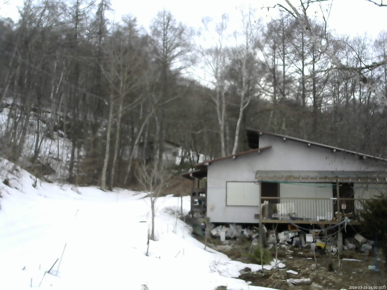 長野県菅平高原 ゆたか山荘 西側(坂上) 2026/03/23 16:00