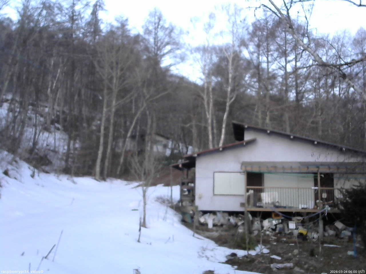 長野県菅平高原 ゆたか山荘 西側(坂上) 2026/03/24 06:00