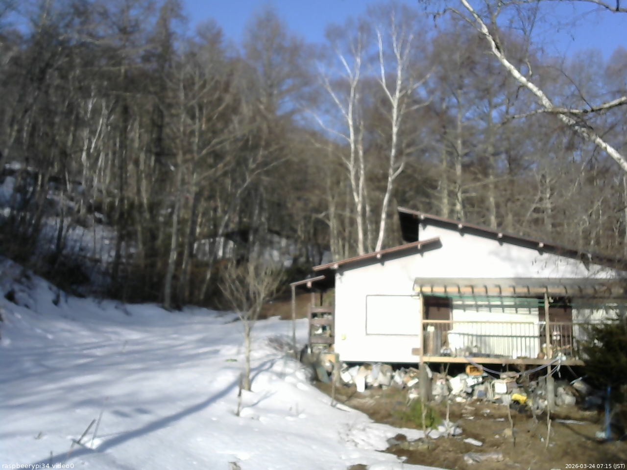長野県菅平高原 ゆたか山荘 西側(坂上) 2026/03/24 07:15