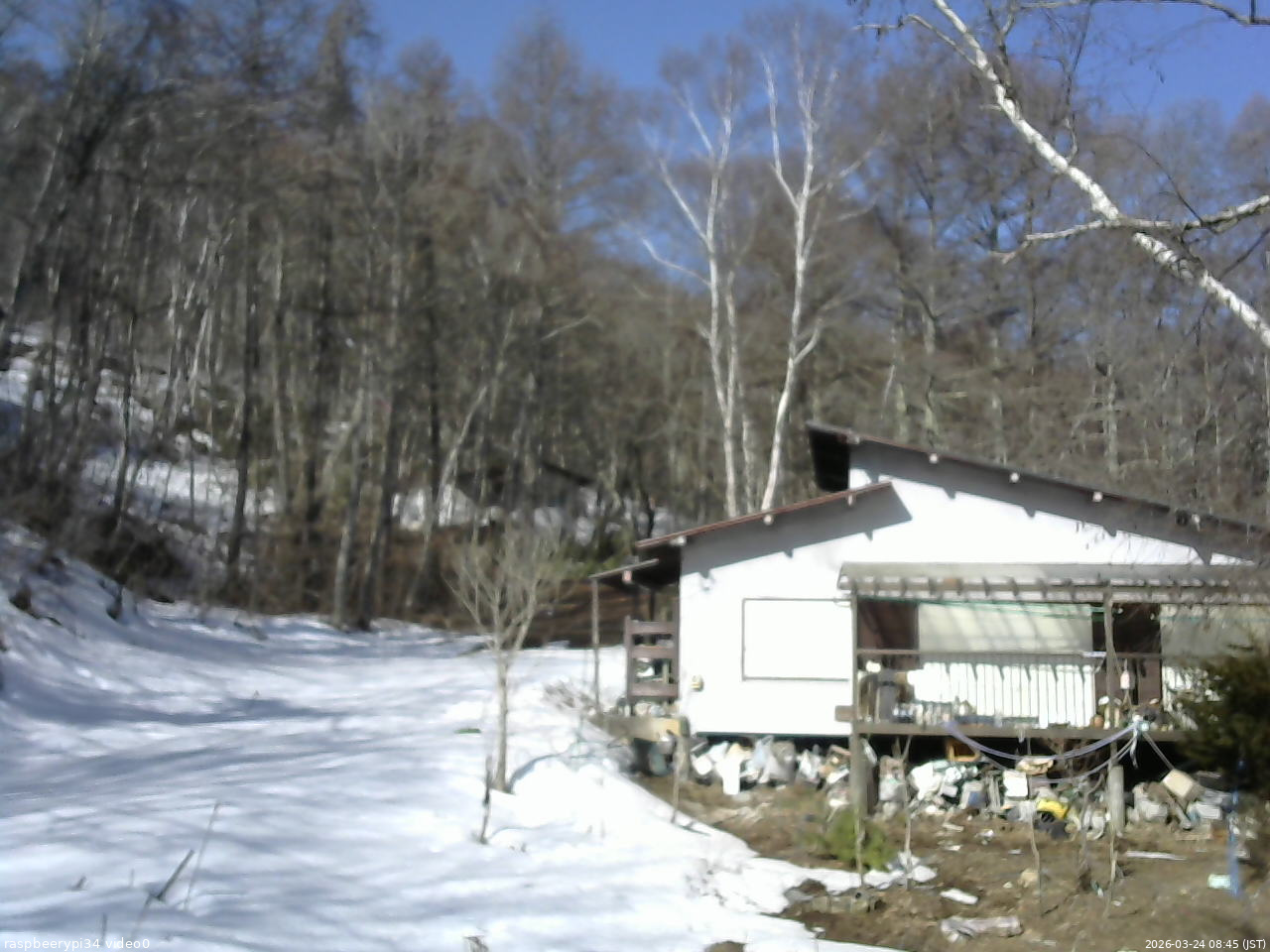 長野県菅平高原 ゆたか山荘 西側(坂上) 2026/03/24 08:45