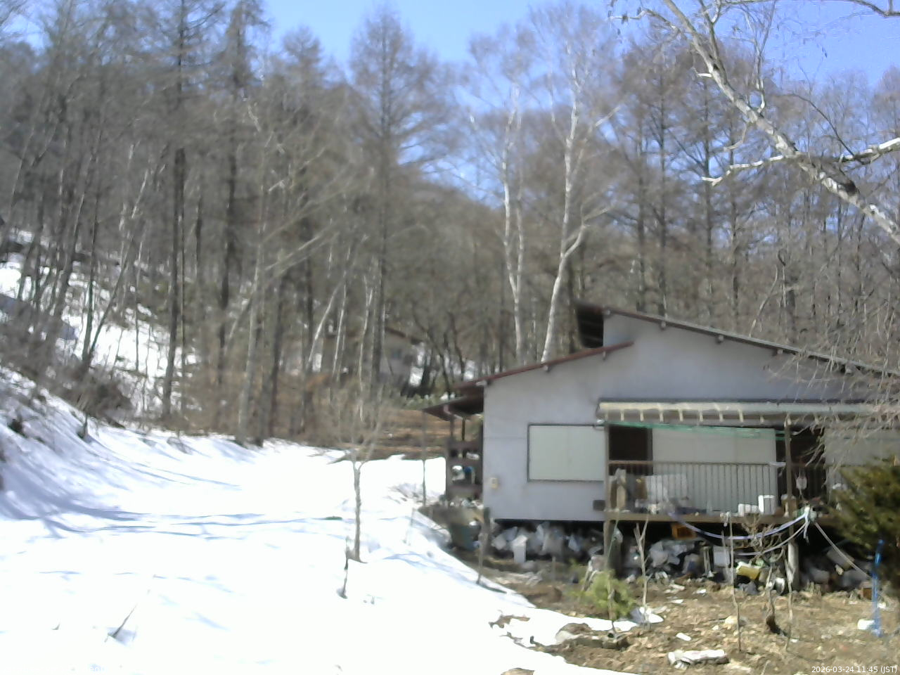 長野県菅平高原 ゆたか山荘 西側(坂上) 2026/03/24 11:45