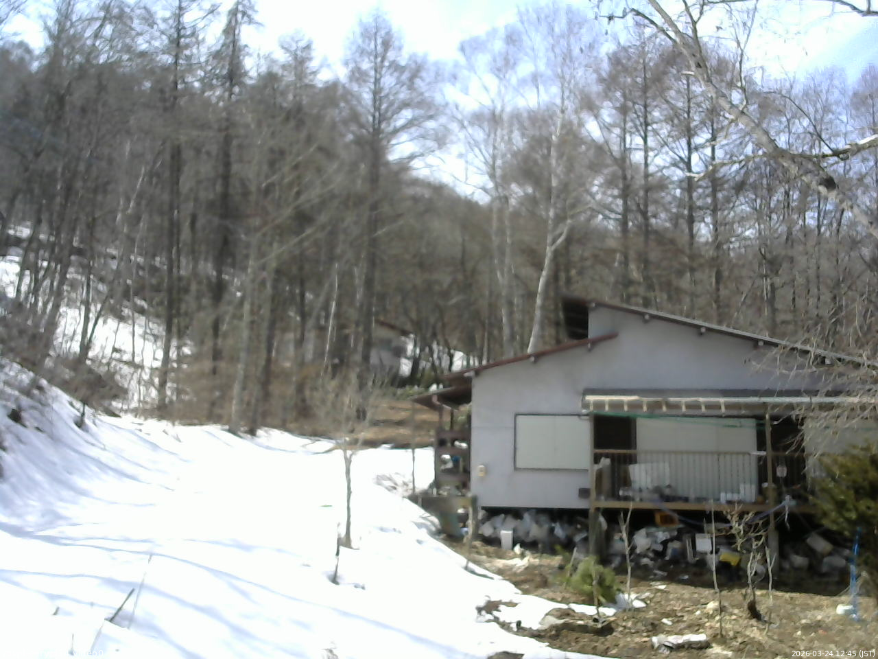 長野県菅平高原 ゆたか山荘 西側(坂上) 2026/03/24 12:45