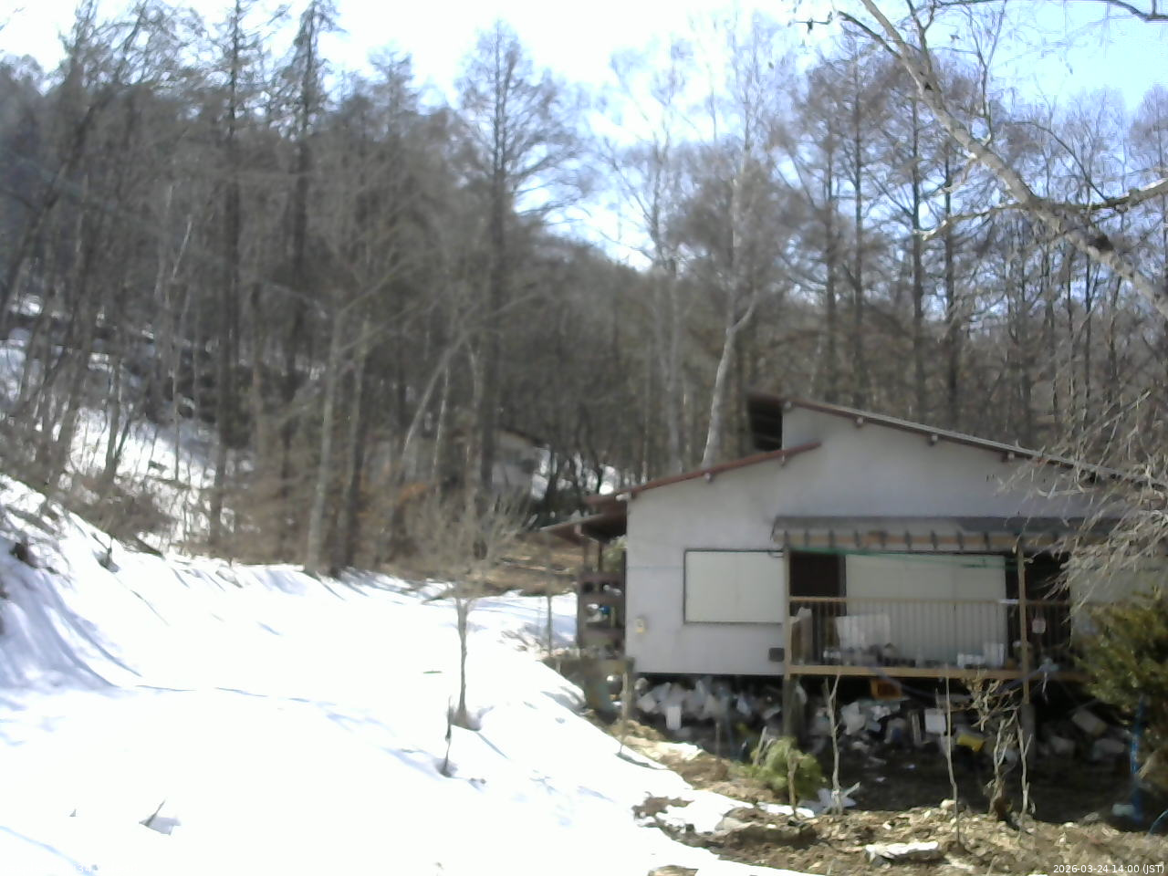 長野県菅平高原 ゆたか山荘 西側(坂上) 2026/03/24 14:00