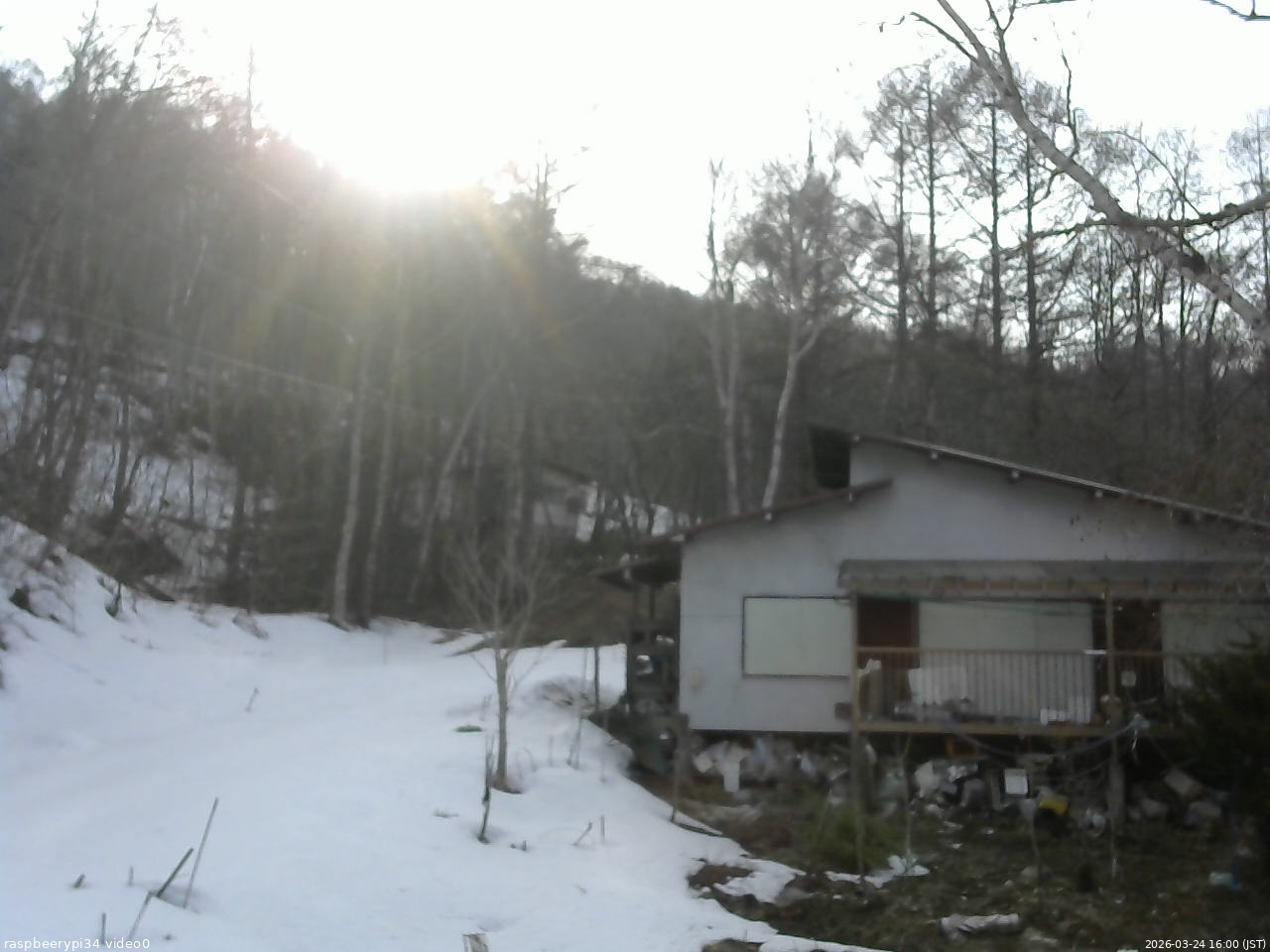 長野県菅平高原 ゆたか山荘 西側(坂上) 2026/03/24 16:00