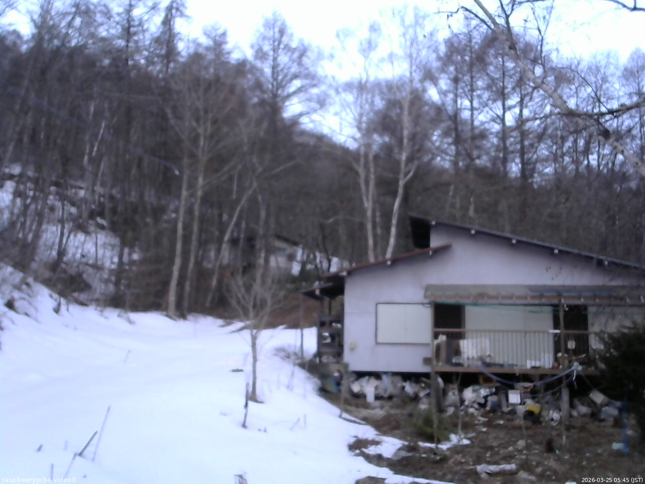 長野県菅平高原 ゆたか山荘 西側(坂上) 2026/03/25 05:45