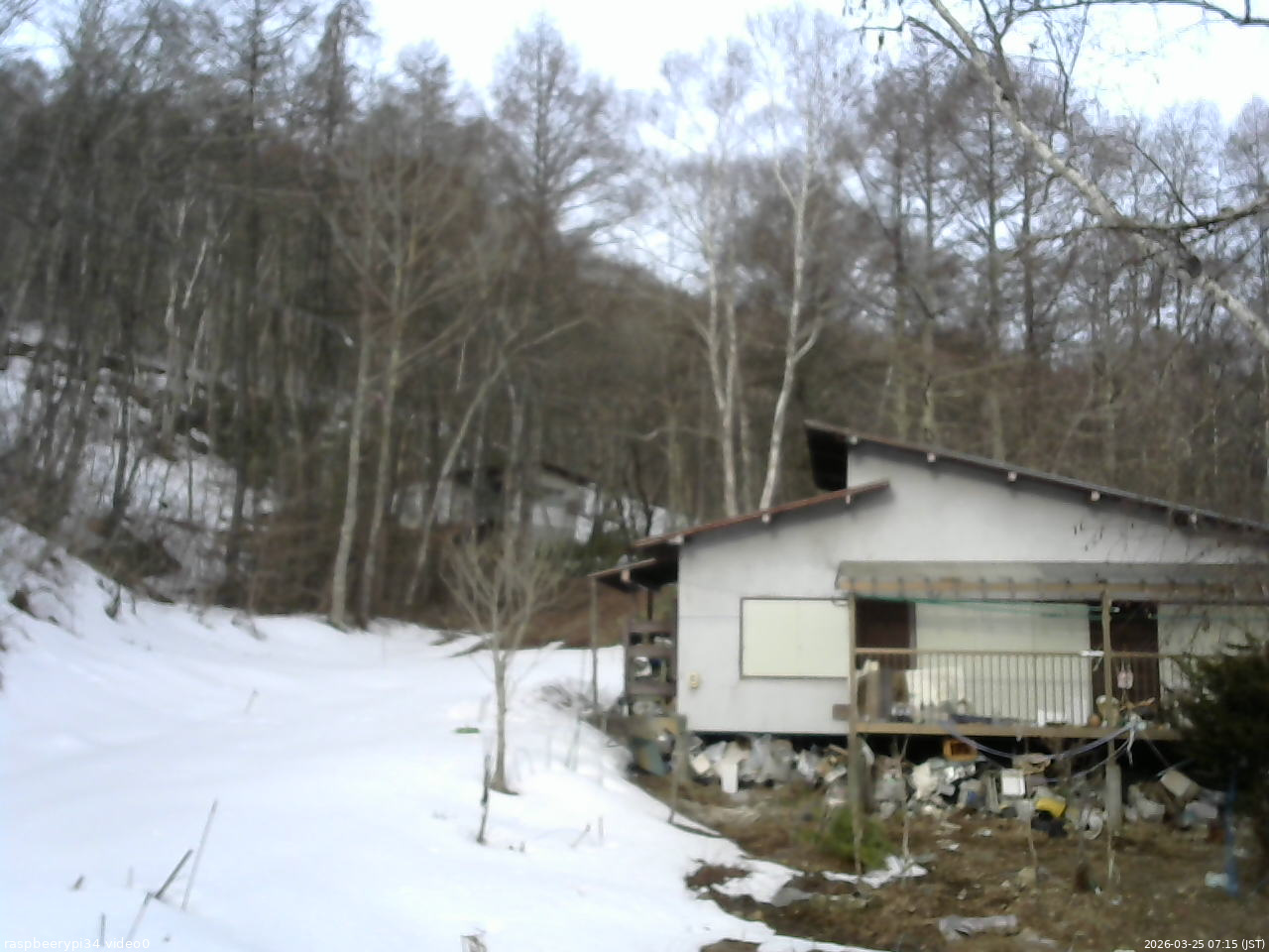 長野県菅平高原 ゆたか山荘 西側(坂上) 2026/03/25 07:15