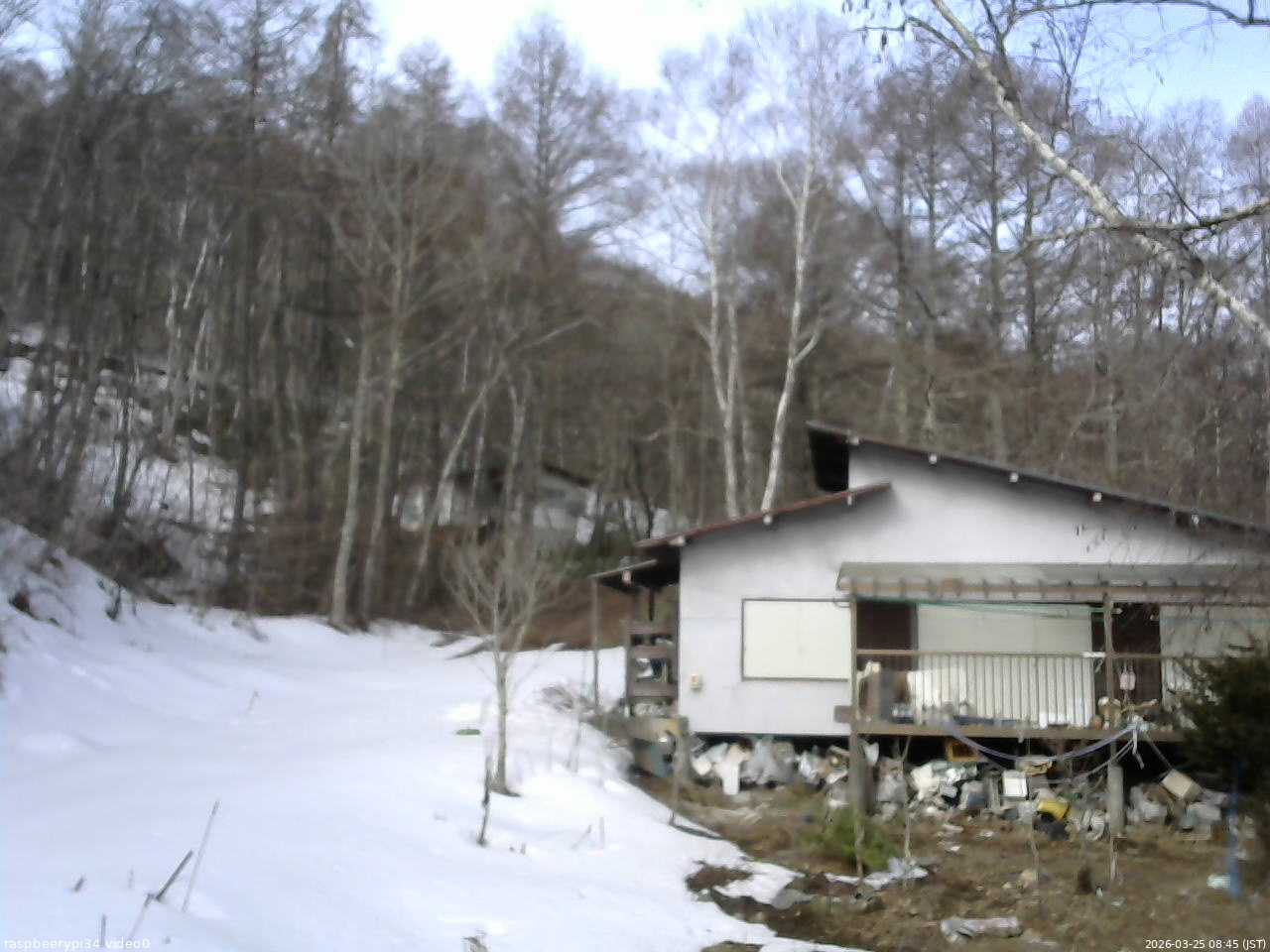 長野県菅平高原 ゆたか山荘 西側(坂上) 2026/03/25 08:45