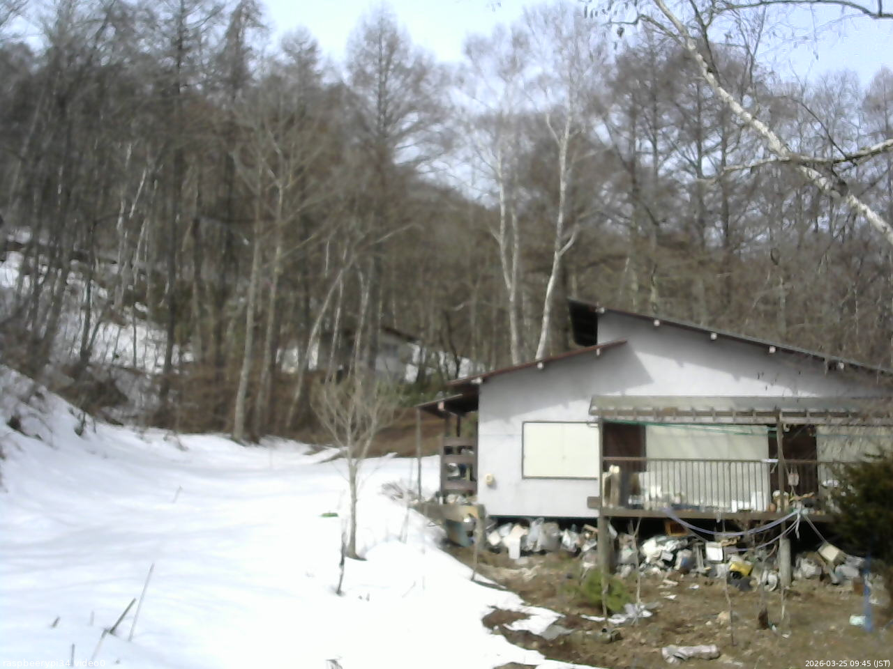 長野県菅平高原 ゆたか山荘 西側(坂上) 2026/03/25 09:45
