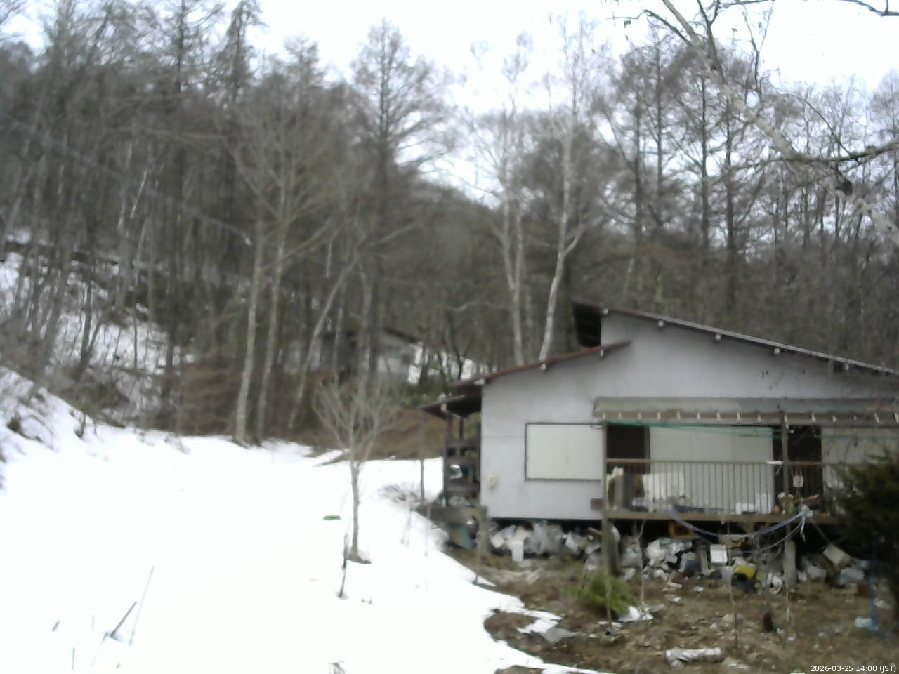 長野県菅平高原 ゆたか山荘 西側(坂上) 2026/03/25 14:00