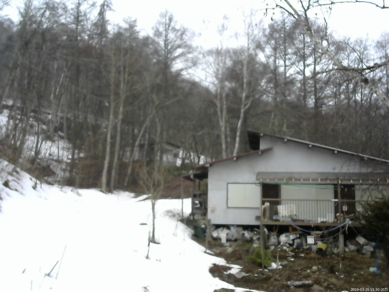 長野県菅平高原 ゆたか山荘 西側(坂上) 2026/03/25 15:30