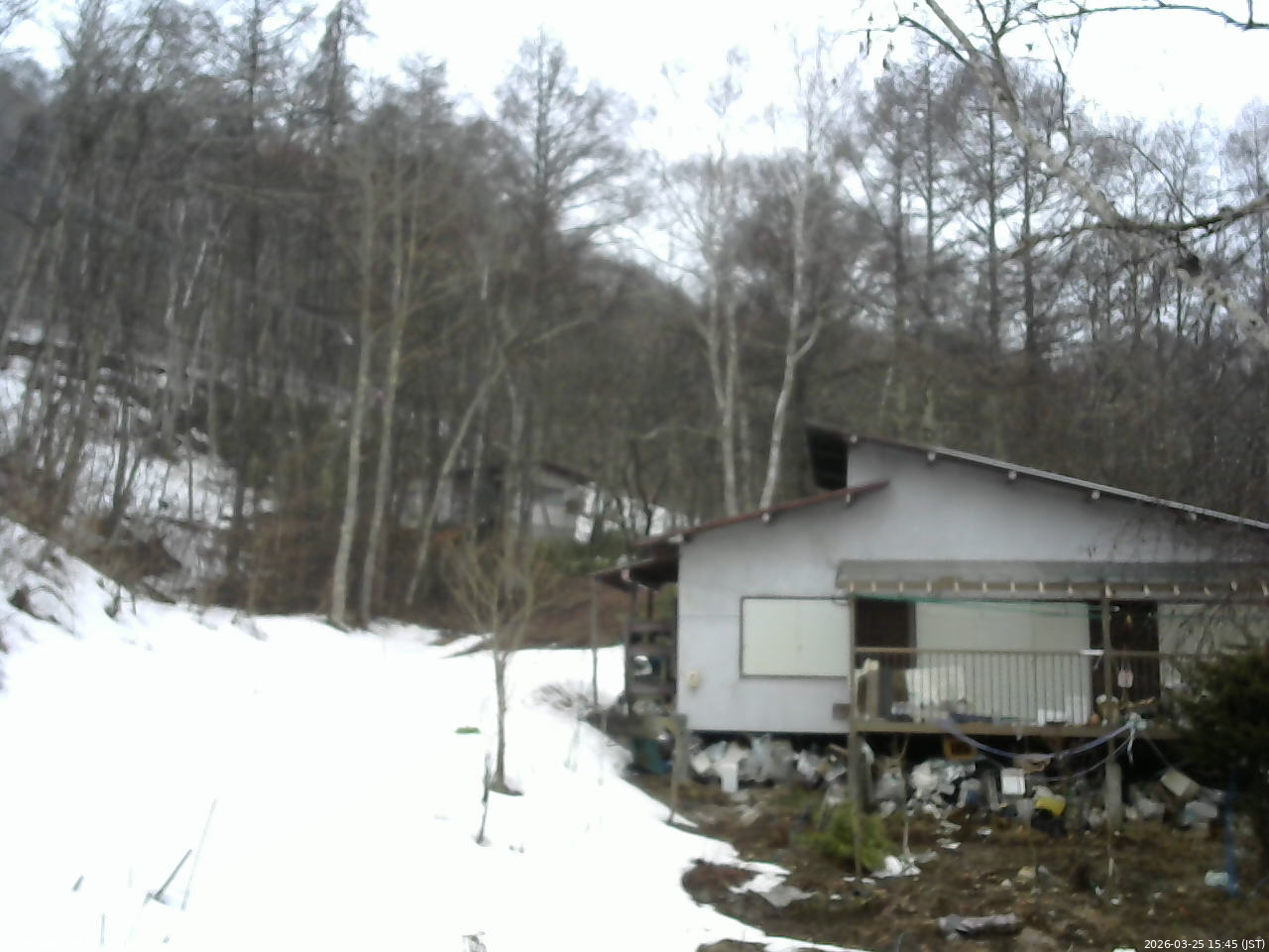 長野県菅平高原 ゆたか山荘 西側(坂上) 2026/03/25 15:45