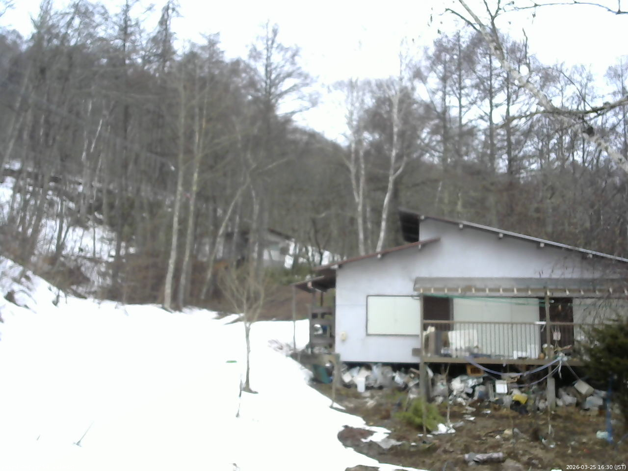 長野県菅平高原 ゆたか山荘 西側(坂上) 2026/03/25 16:30