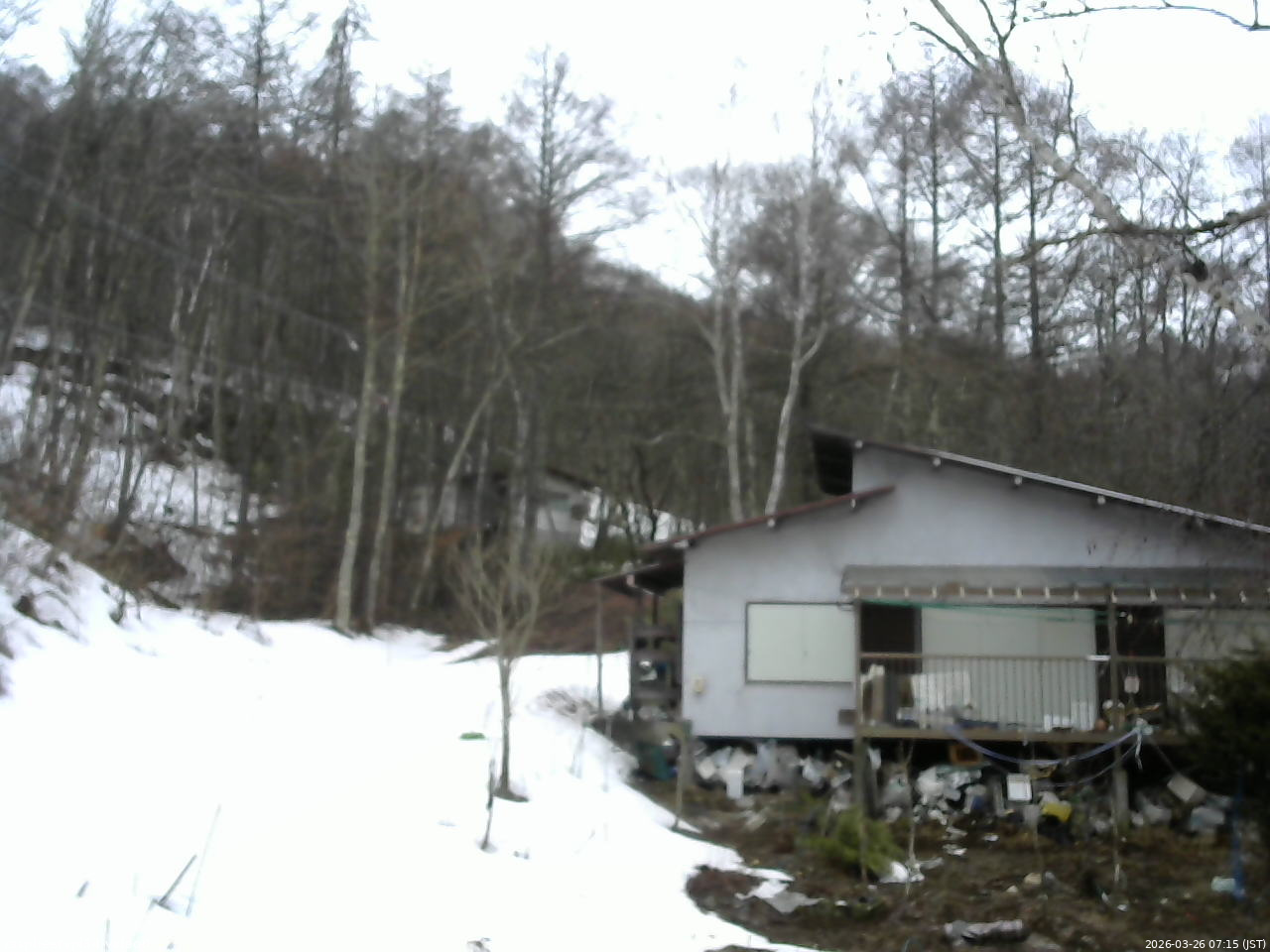 長野県菅平高原 ゆたか山荘 西側(坂上) 2026/03/26 07:15