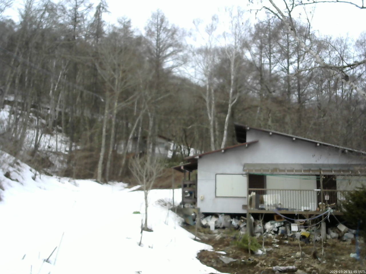 長野県菅平高原 ゆたか山荘 西側(坂上) 2026/03/26 11:45