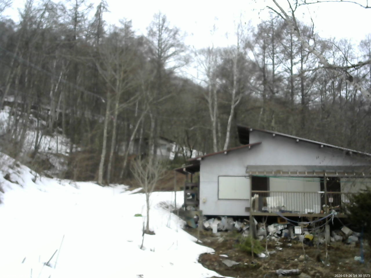 長野県菅平高原 ゆたか山荘 西側(坂上) 2026/03/26 14:30