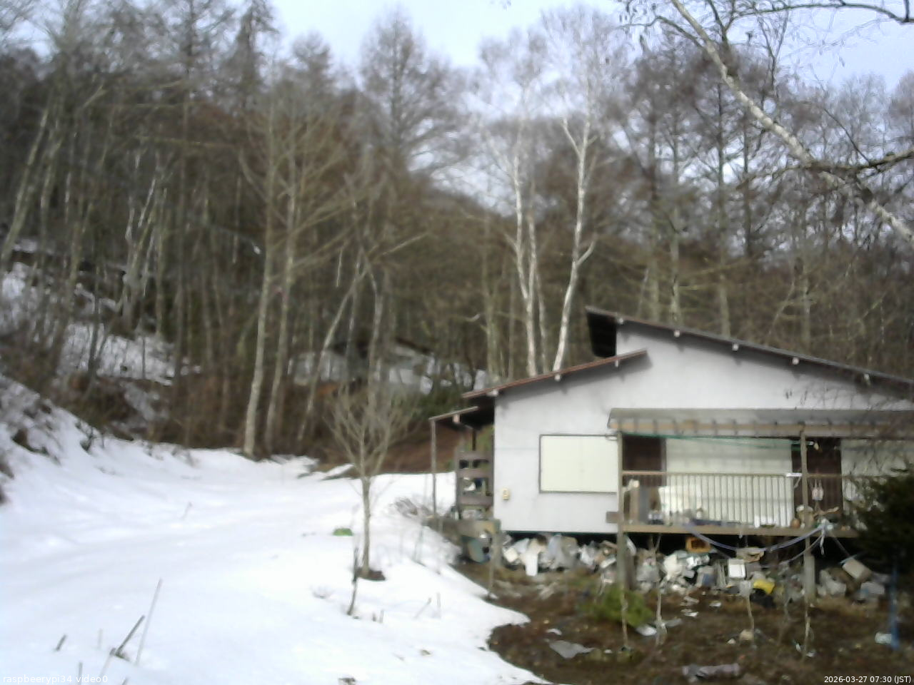 長野県菅平高原 ゆたか山荘 西側(坂上) 2026/03/27 07:30