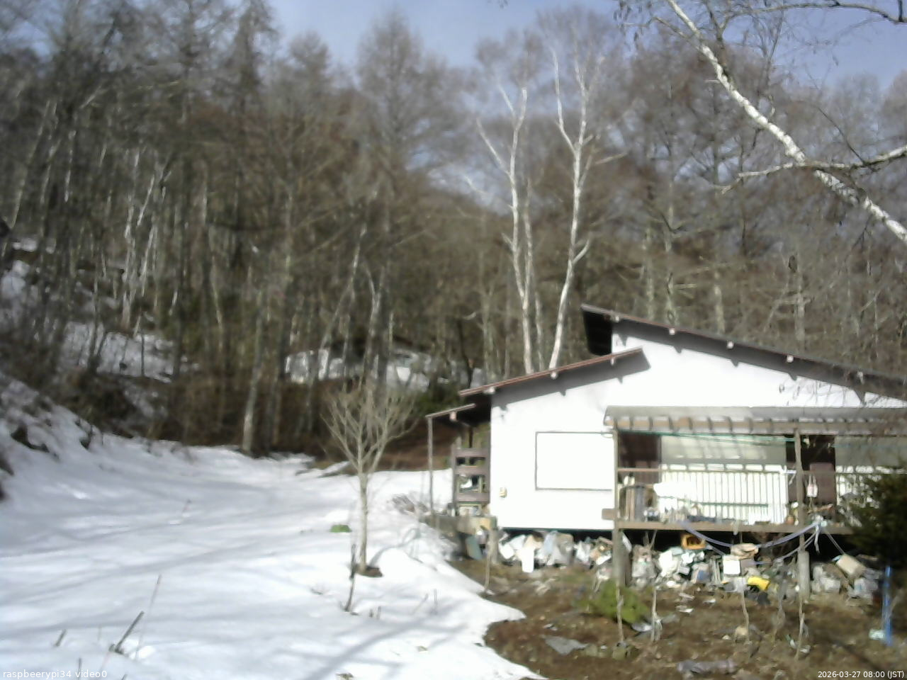 長野県菅平高原 ゆたか山荘 西側(坂上) 2026/03/27 08:00
