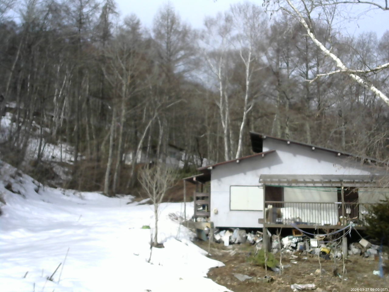 長野県菅平高原 ゆたか山荘 西側(坂上) 2026/03/27 09:00