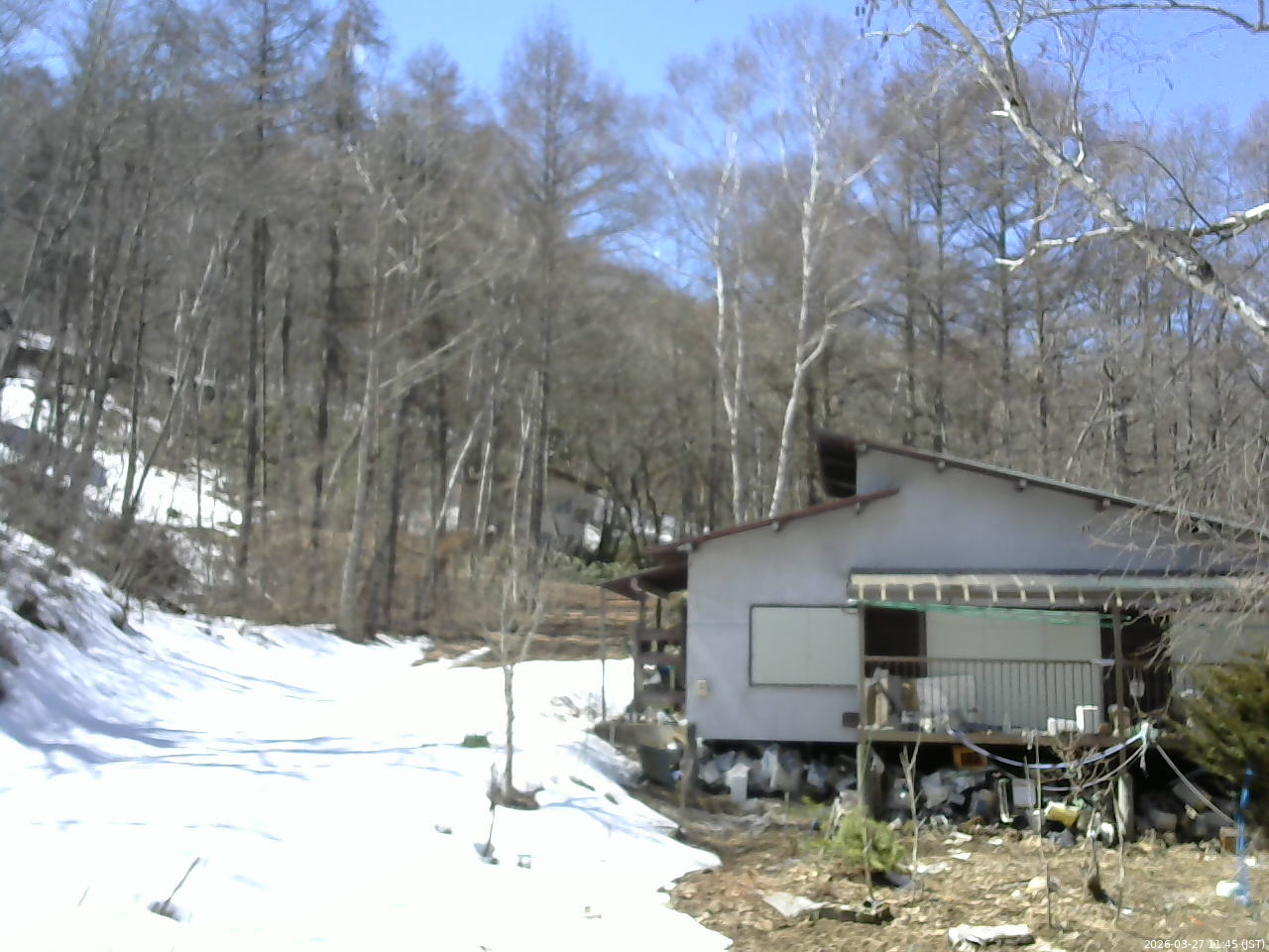 長野県菅平高原 ゆたか山荘 西側(坂上) 2026/03/27 11:45
