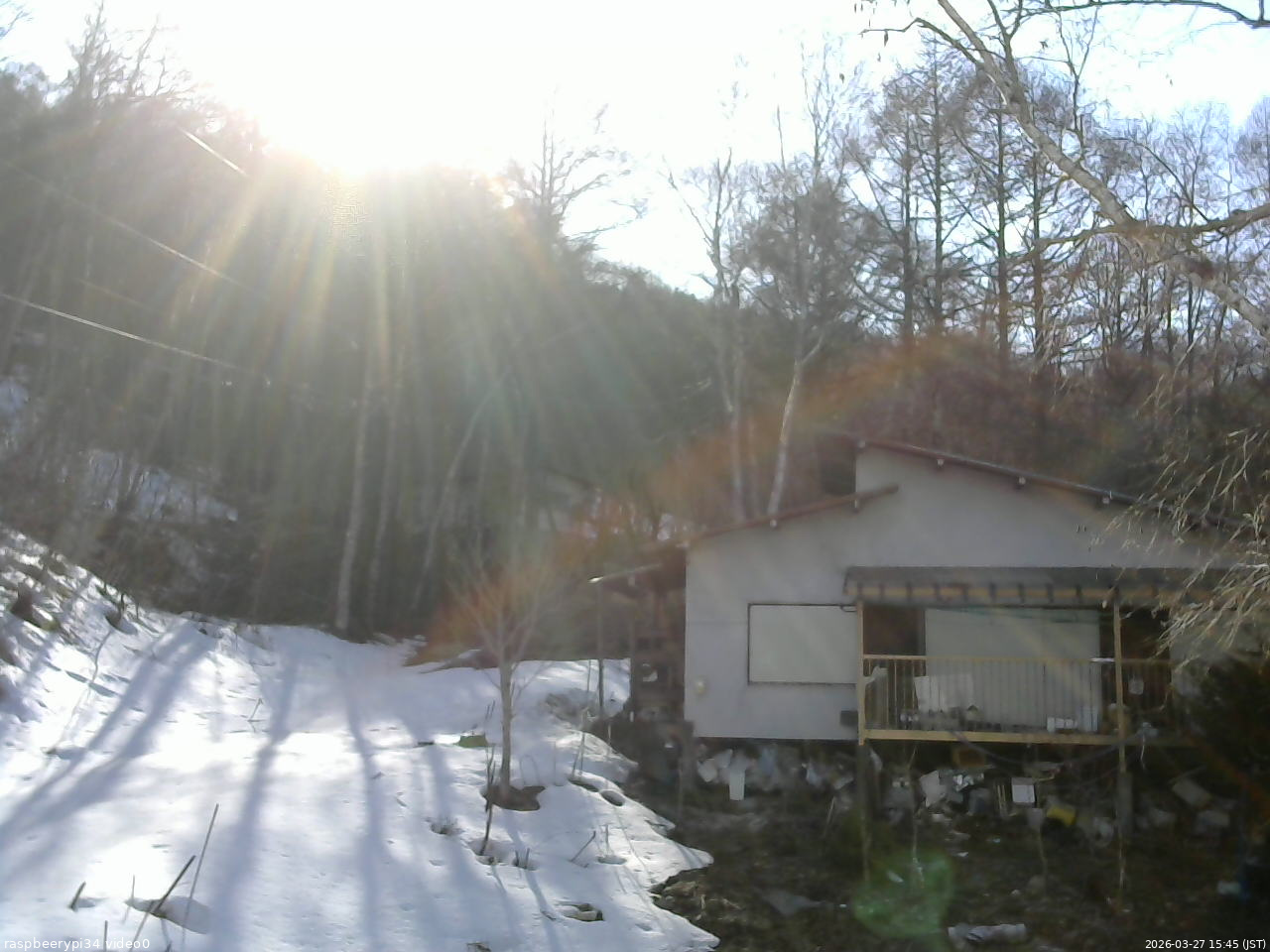 長野県菅平高原 ゆたか山荘 西側(坂上) 2026/03/27 15:45
