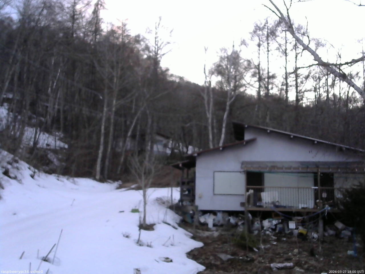 長野県菅平高原 ゆたか山荘 西側(坂上) 2026/03/27 18:00