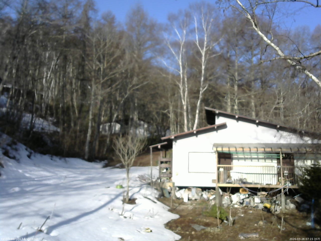 長野県菅平高原 ゆたか山荘 西側(坂上) 2026/03/28 07:15