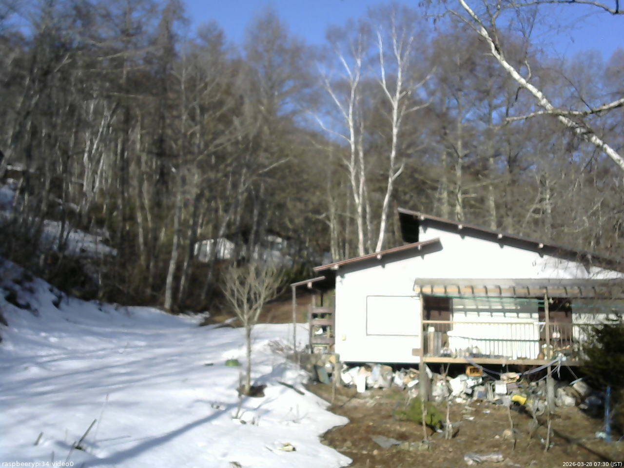長野県菅平高原 ゆたか山荘 西側(坂上) 2026/03/28 07:30