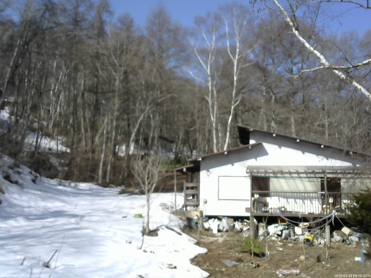 長野県菅平高原 ゆたか山荘 西側(坂上) 2026/03/28 09:00