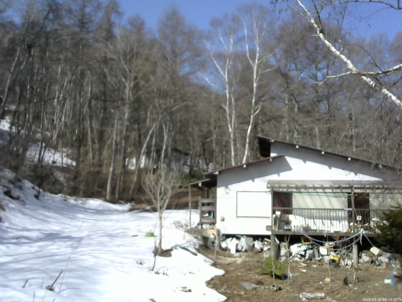 長野県菅平高原 ゆたか山荘 西側(坂上) 2026/03/28 09:15
