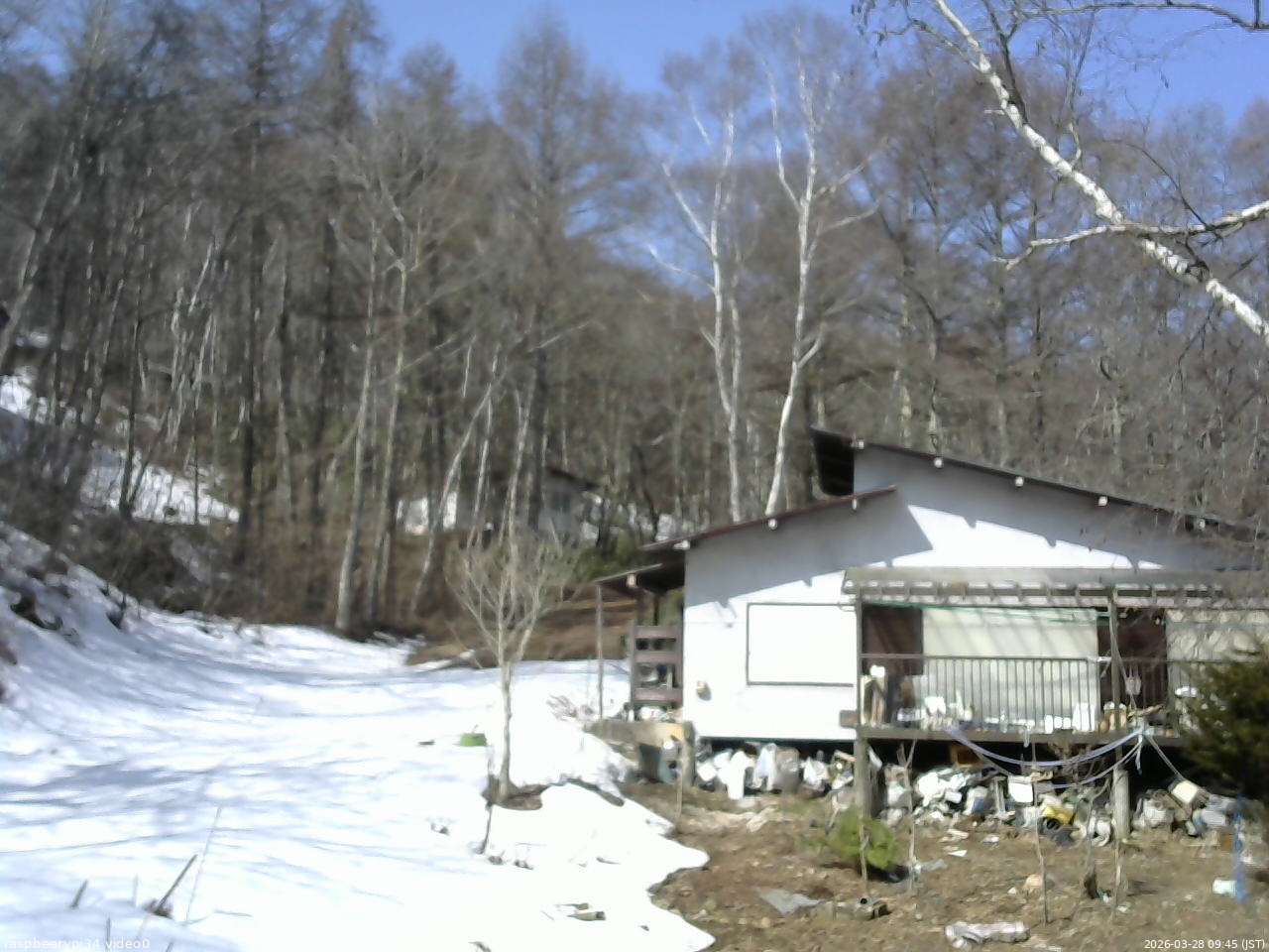 長野県菅平高原 ゆたか山荘 西側(坂上) 2026/03/28 09:45
