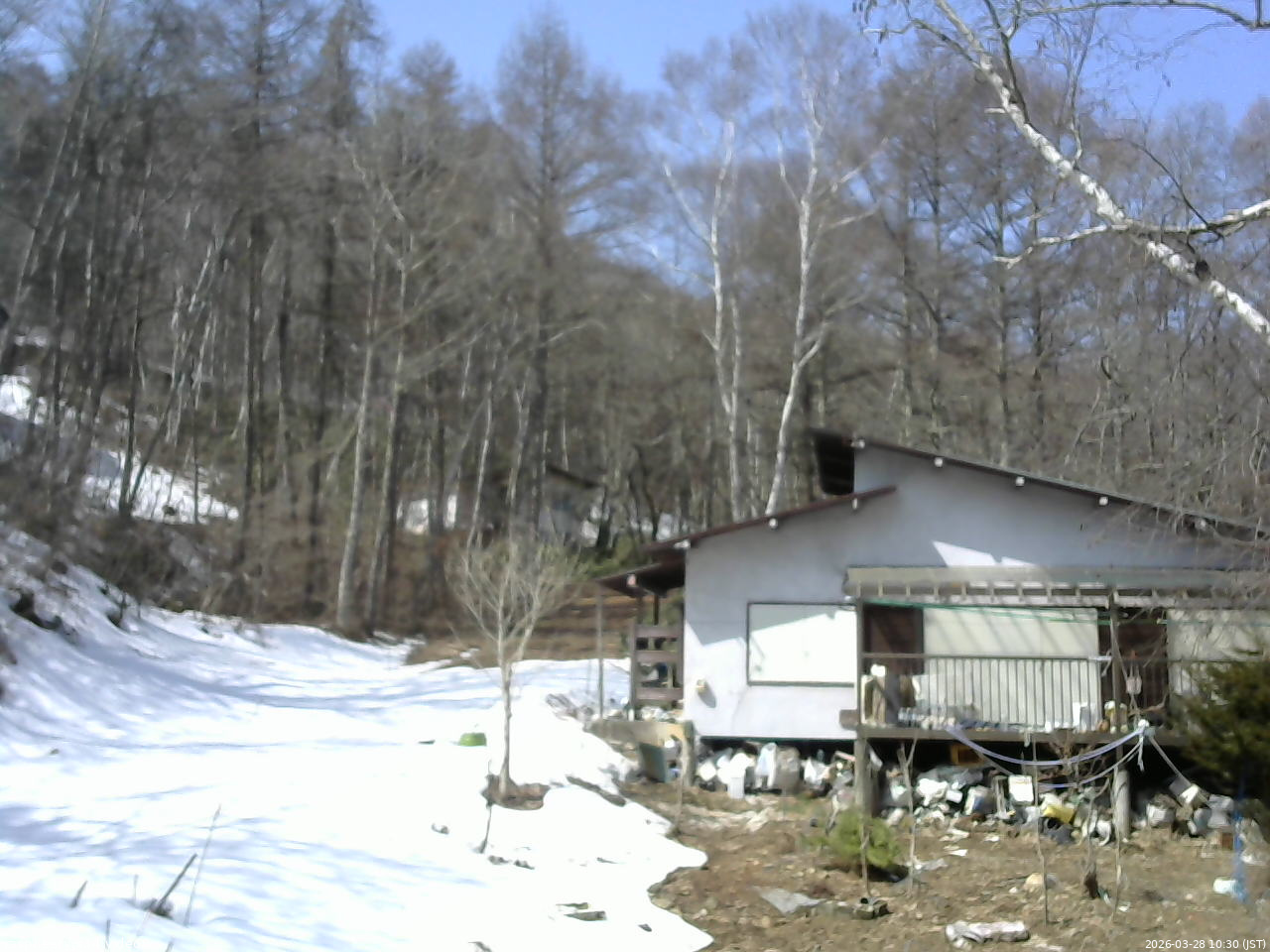 長野県菅平高原 ゆたか山荘 西側(坂上) 2026/03/28 10:30