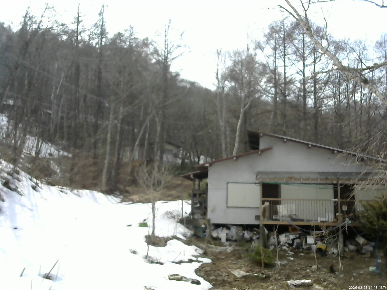 長野県菅平高原 ゆたか山荘 西側(坂上) 2026/03/28 14:45