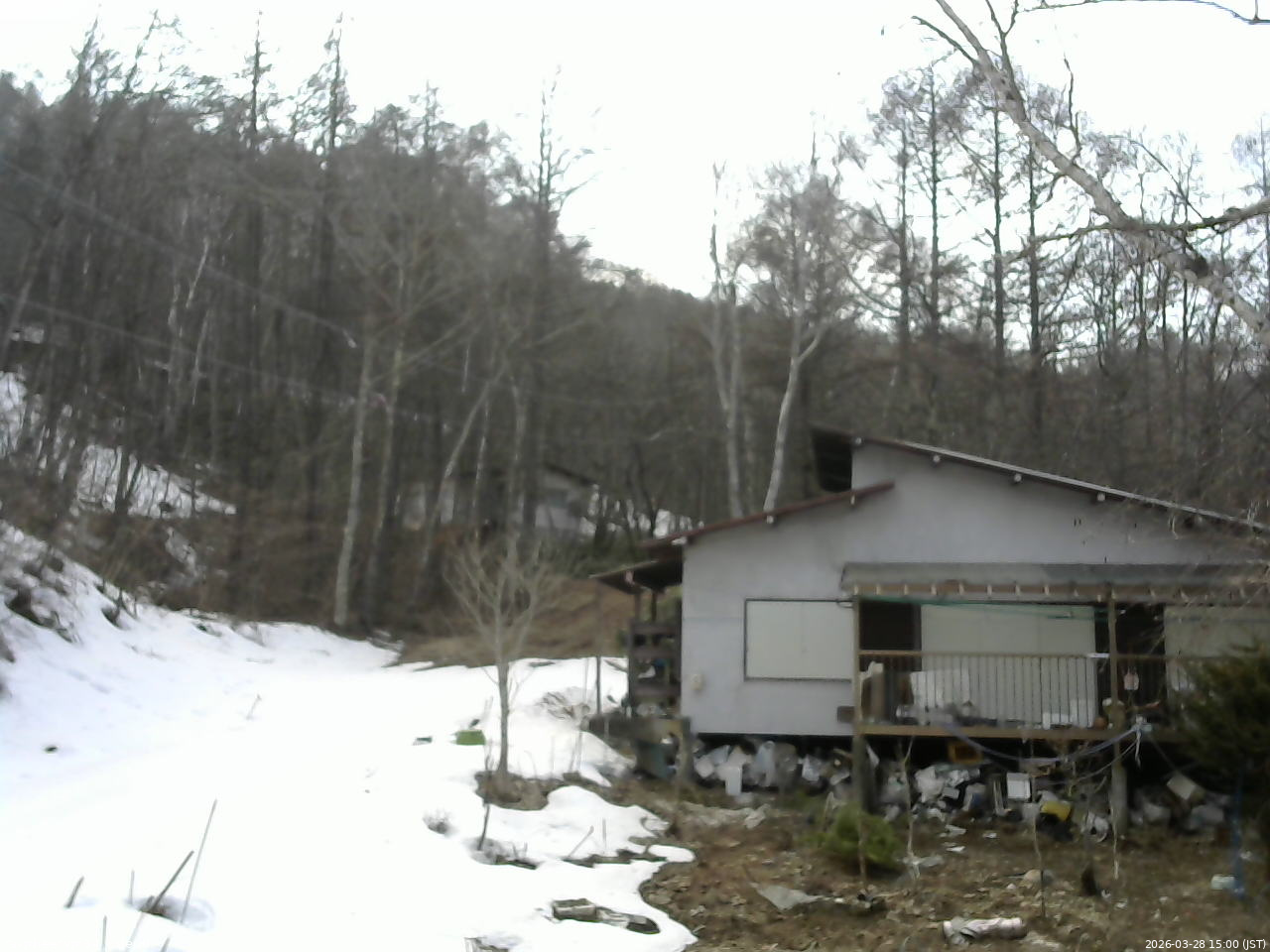 長野県菅平高原 ゆたか山荘 西側(坂上) 2026/03/28 15:00
