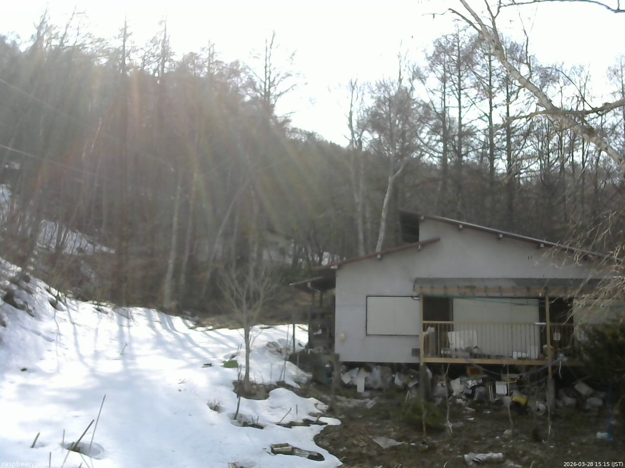 長野県菅平高原 ゆたか山荘 西側(坂上) 2026/03/28 15:15