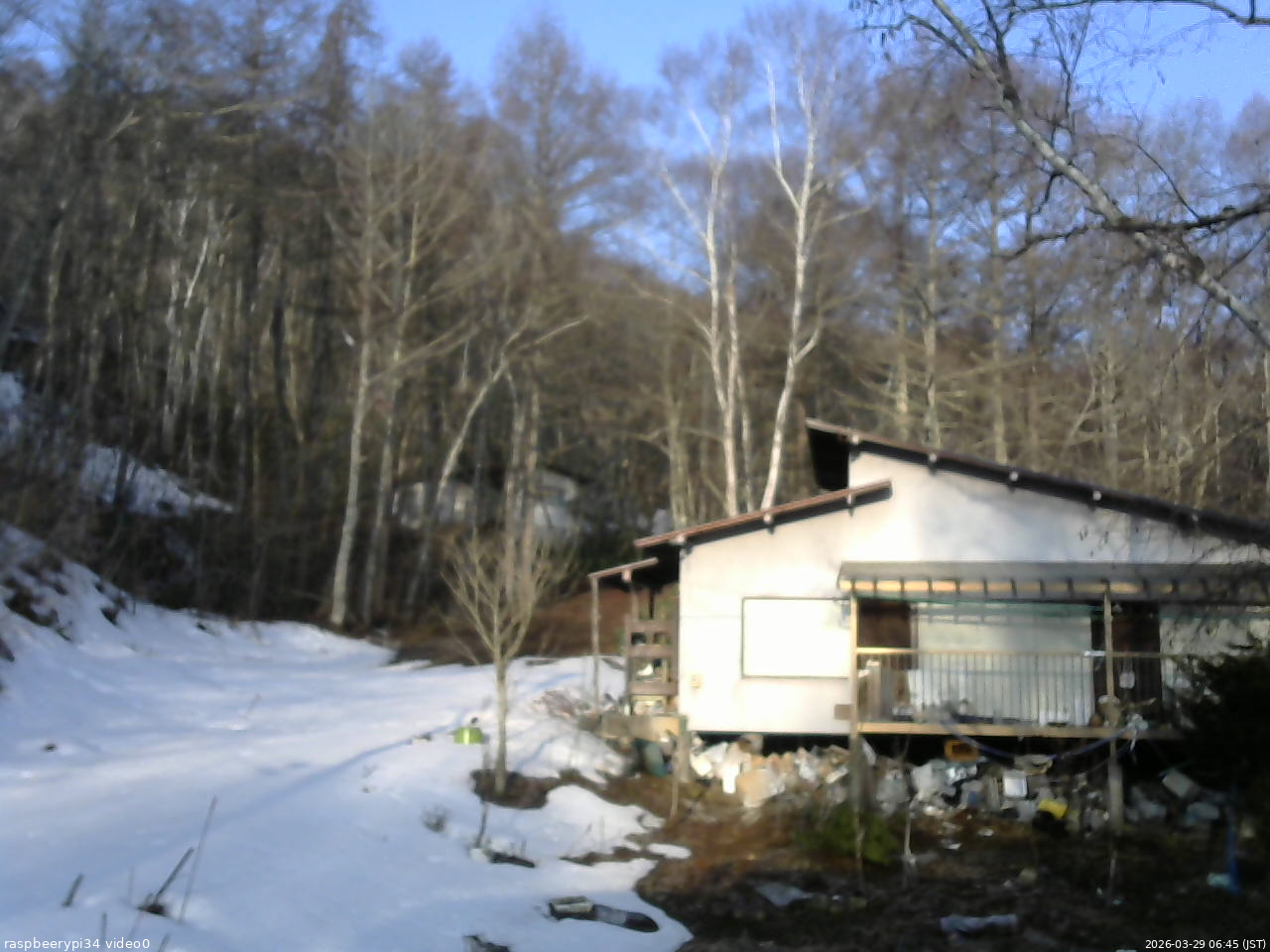 長野県菅平高原 ゆたか山荘 西側(坂上) 2026/03/29 06:45