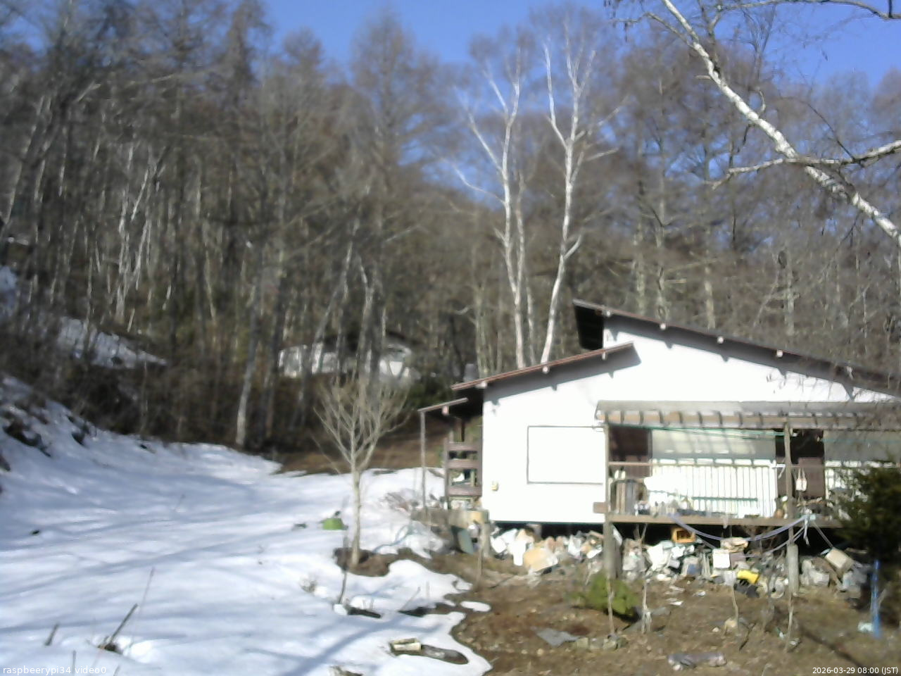 長野県菅平高原 ゆたか山荘 西側(坂上) 2026/03/29 08:00