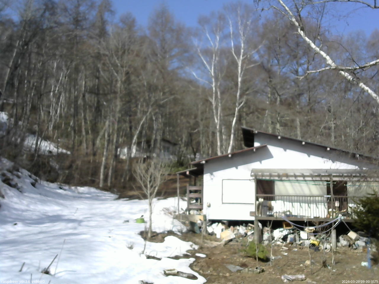 長野県菅平高原 ゆたか山荘 西側(坂上) 2026/03/29 09:00