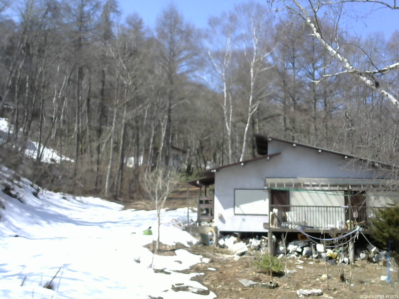 長野県菅平高原 ゆたか山荘 西側(坂上) 2026/03/29 10:45